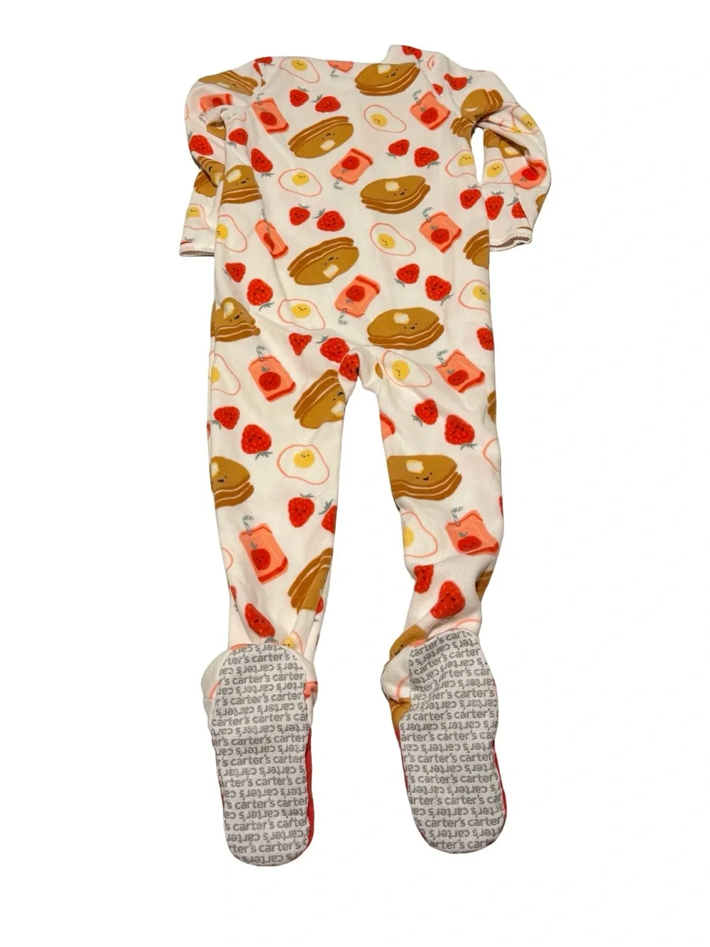 Carter’s Girls 5T Fleece Footed Pajamas White Breakfast Print Sleeper